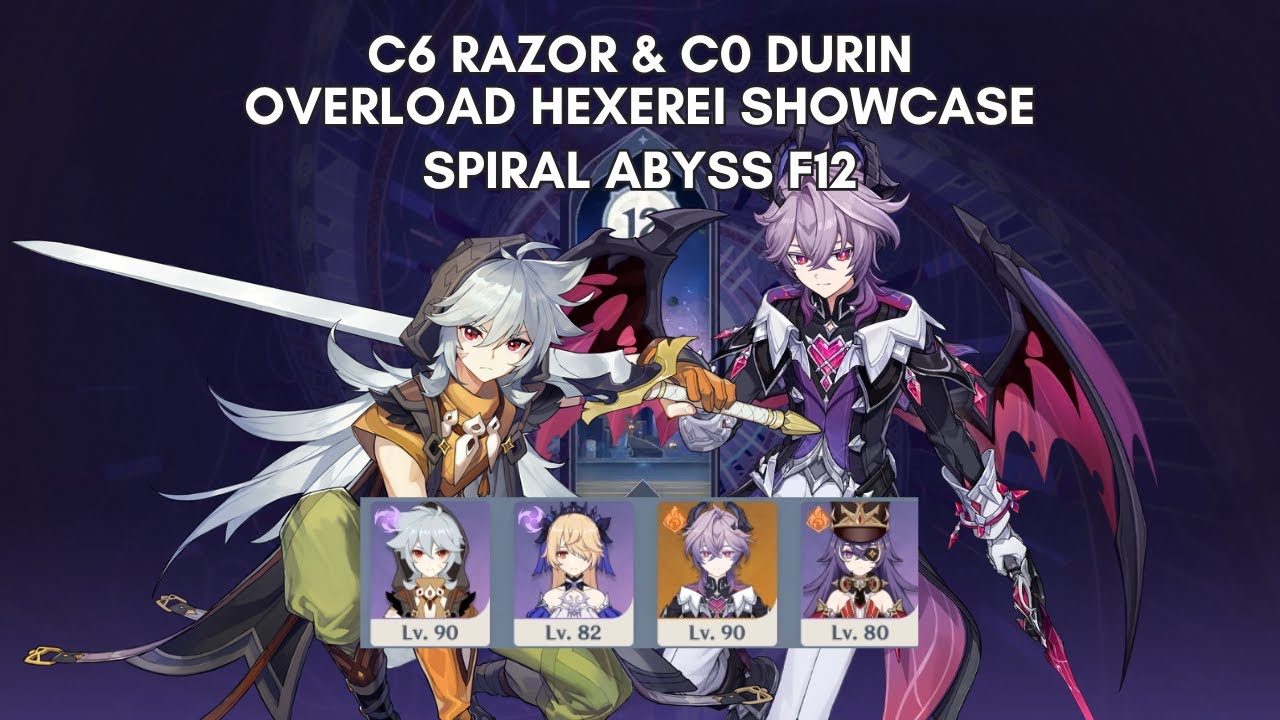 RAZOR IS BACK??!! | Hexerei Razor Durin Overload Showcase Spiral Abyss F12 | Genshin Impact