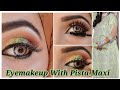 Pista & Golden Eye Makeup Tutorial / Step by Step Eye Makeup Tutorial for  beginners - YouTube