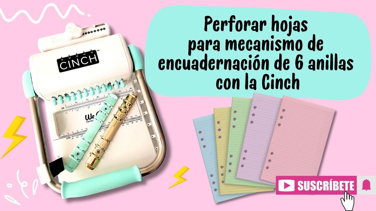 Como perforar hojas para mecanismo de encuadernación de 6 anillas con la Cinch