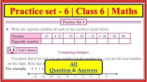 Practice set 6 class 6 | maths | opposite numbers | standard 6 | Maharashtra state board |  #class6