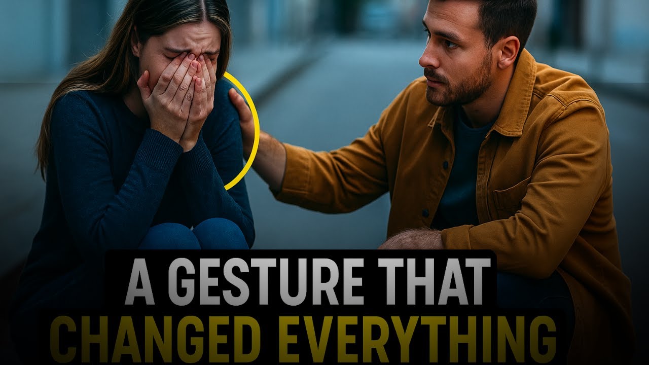 She Was Crying on the Sidewalk… Until a Stranger Knelt Beside Her and Changed Her Story!