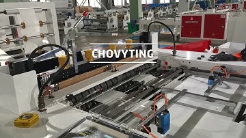 CW-300BR+2L Fully automatic double line rolling garbage labeling star bag with gusset making machine