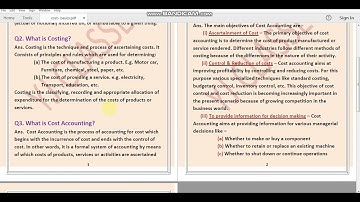 DELHI UNIVERSITY DU SOL Cost Accounting B.com/B.com(h)/BBA  What is costing? chapter 1 Basics part 2