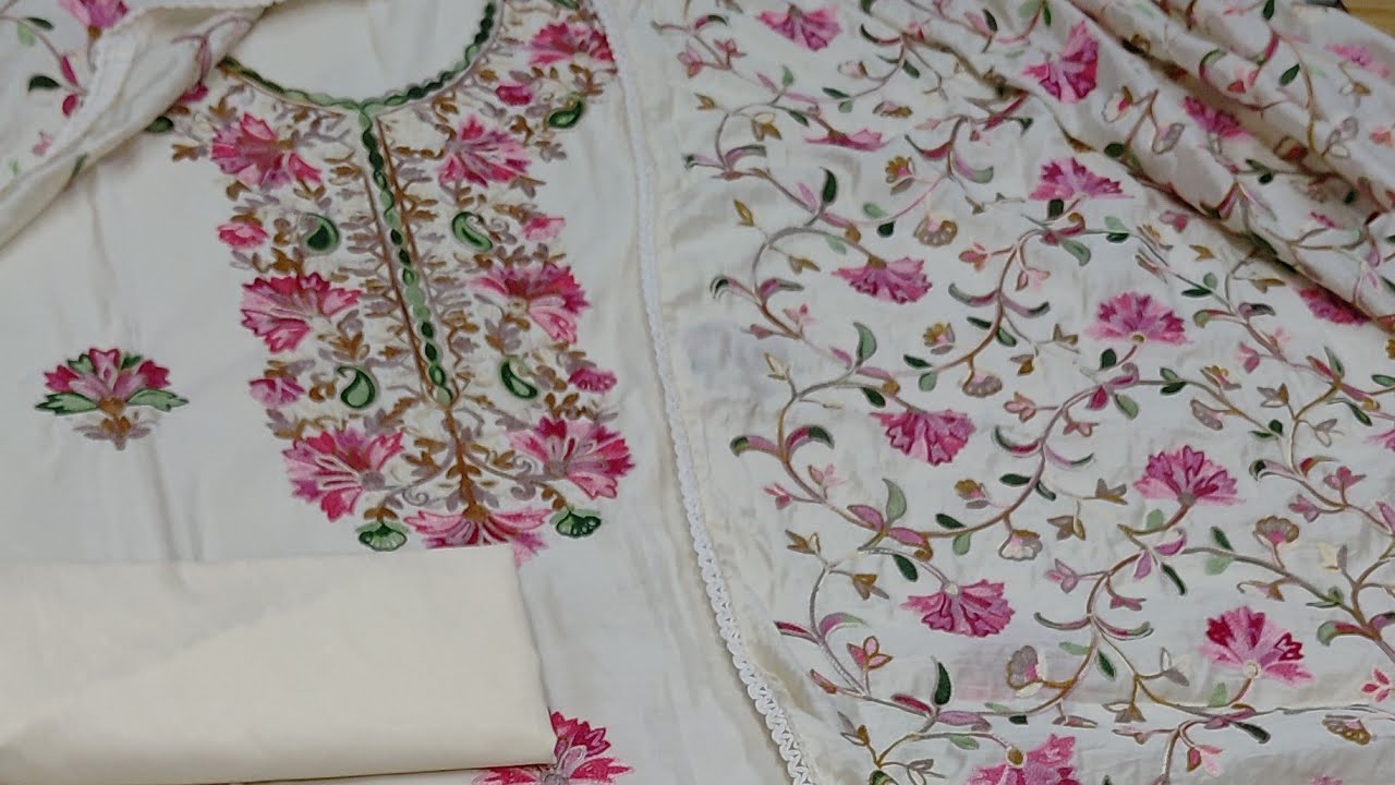 Pakistani embroidered and kashmir  embroidered suits  k dhamaka order no. 9818107317