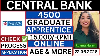 Central Bank Of India Apprentice Recruitment 2026 Form Fill Up | Apprentice Recruitment 2026 |#bank