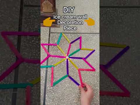 DIY ice cream stick wall decoration piece #diy #craft 😁