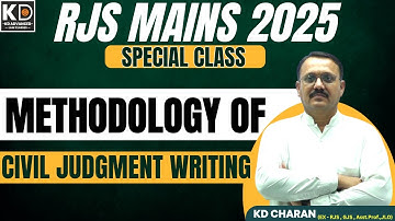 Methodology Of Civil Judgment Writing || RJS Mains 2025 || KD CHARAN SIR ||