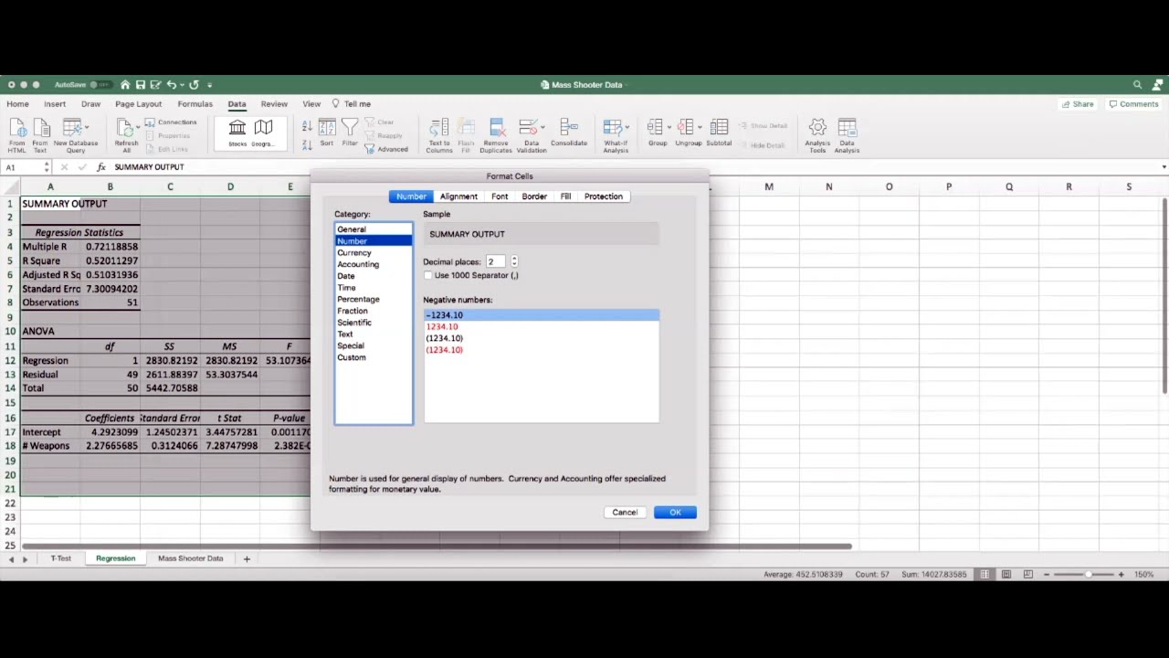 Inferential Statistics in Excel: T-Test & Regression - YouTube
