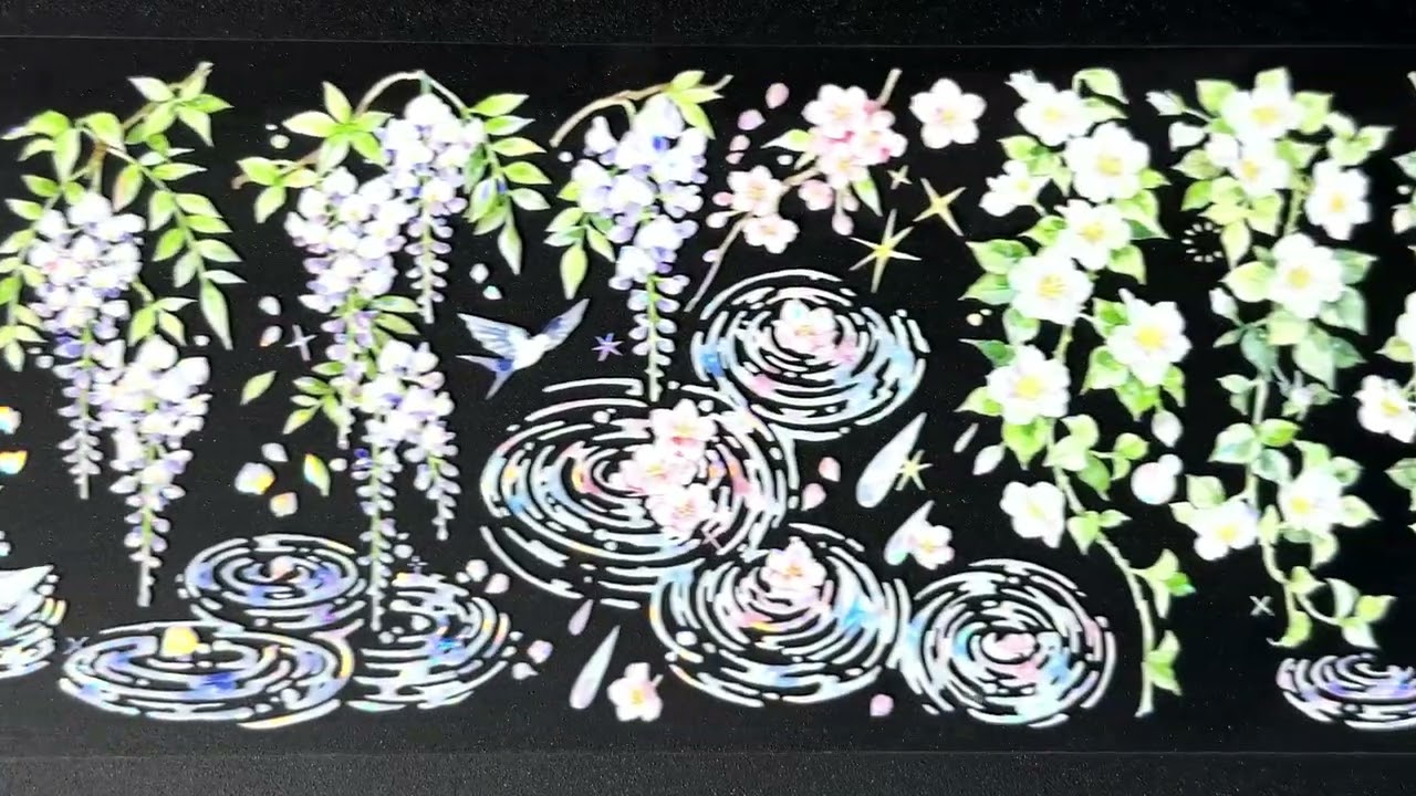 HEDGEHOG】垂影花渓 -PET貝殻光 - 沼のオアシス 海外マステのカット販売店