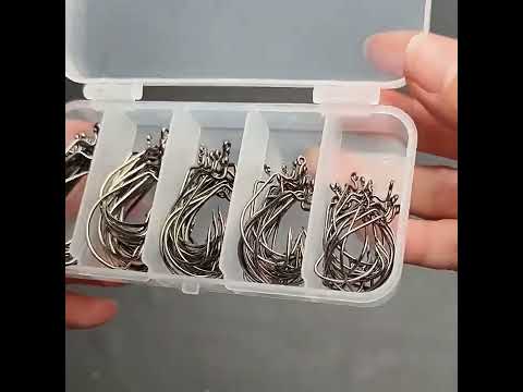 Набір офсетних гачків 50 шт для риболовлі, видео 1