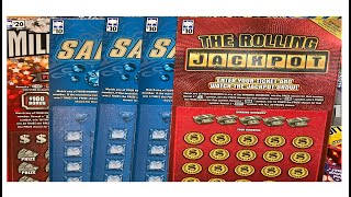 SC 2nd Chance The Rolling Jackpot Scratch Off Lottery Ticket Mix Featuring 2nd Chance Sapphire Blue.