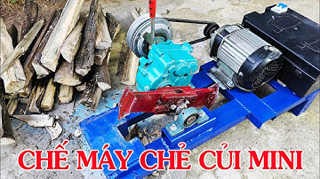 Chế Máy Bổ Củi Chẻ Củi Mini động cơ giảm tốc 60v 750W - DIY FireWood Splitting Machine