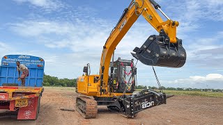 JCB JS140 Excavator Loading Unloading from Truck in Tirunelveli Showroom