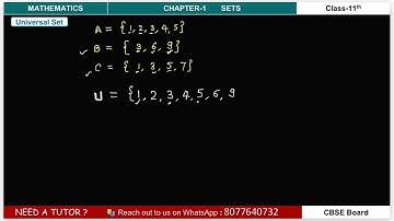 Universal Set | CBSE Class 11 Maths Chapter 1 Sets