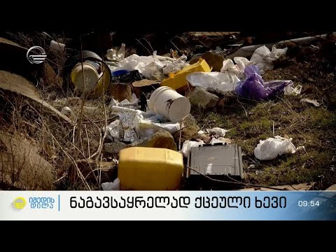 ნაგავსაყრელად ქცეული ხევი დიდ დიღომში