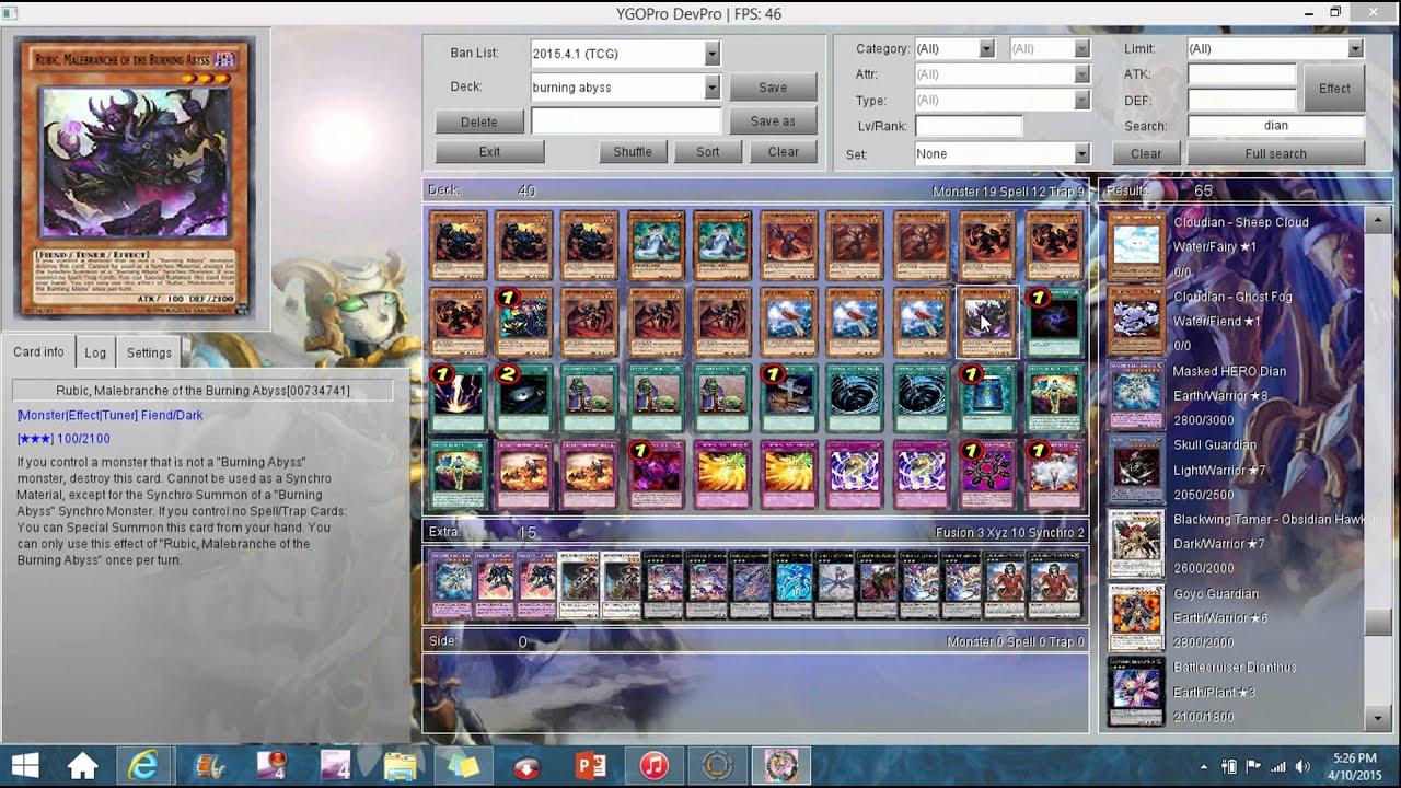 yugioh burning abyss deck profile april 2015 YouTube