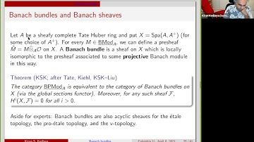 Banach bundles - Kiran Kedlaya