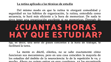 ¿Cuántas horas puede estudiar el cerebro?