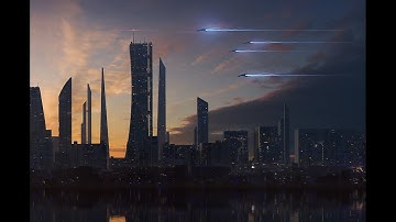 Designing city shot with 3D-Coat and Keyshot (concept art)