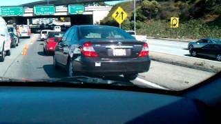 Motorcycle crash on the 91
