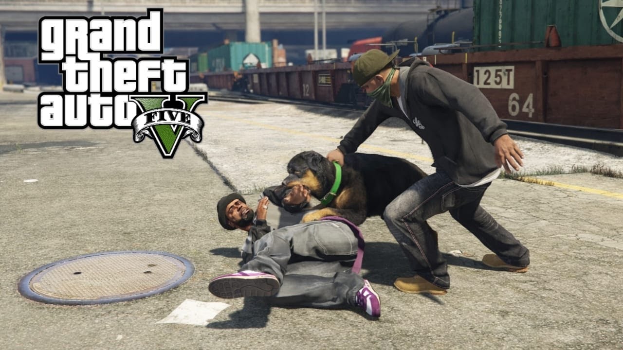 ANJING JADI SENJATA! MENANGKAP ANGGOTA GANG...GTA V PART 2