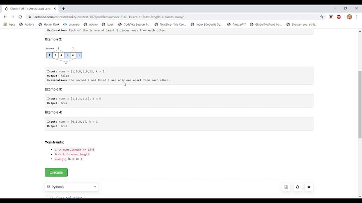 Check If All 1's Are at Least Length K Places Away | Leetcode Contest