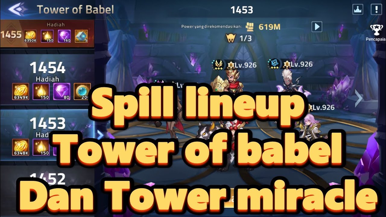 Spill Line up Tower of babel dan tower miracle - Mobile legends ...