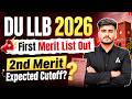 DU LLB 2026 First Merit List Out | Second Merit List Expected Cutoff & Admission Chances