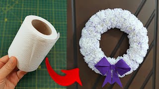 Fluffy Toilet Paper Wreath with Bow - Beautiful and Cheap Decoration