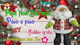 Papá Noel barrigón,  DIY- Paso a paso- moldes gratis #manualidadesdenavidad ,#diy