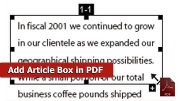How to Add Article Box in adobe acrobat PDF pro