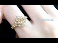 【ビーズステッチ初級】スワロフスキーで作るダイヤ形ビーズリング☆作り方 How to make a beaded Ring|Swarovski bicone|Easy tutorial
