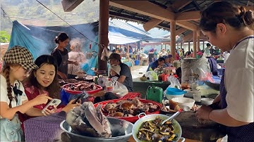 ẨM THỰC CHỢ PHIÊN CÁN CẤU NGON KHÓ CƯỠNG, NHIỀU ĐẶC SẢN LỢN BẢN, CHÓ H