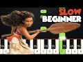 How Far I'll Go - Moana | SLOW BEGINNER PIANO TUTORIAL + SHEET MUSIC by Betacustic