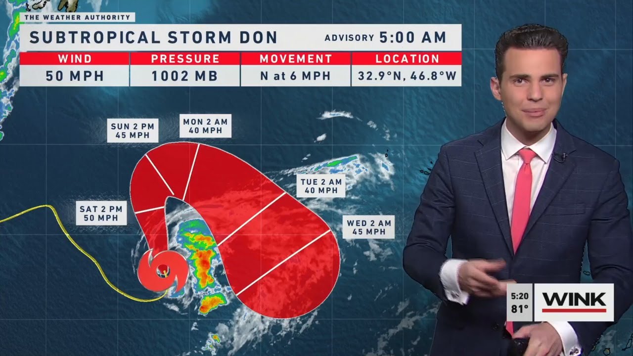 Subtropical Storm Don forms in Atlantic; moving away from US - YouTube
