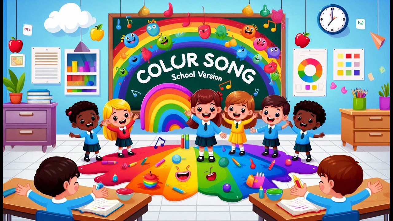 Colour Song for Kids | Learn Colours in School | Learning Song For ...