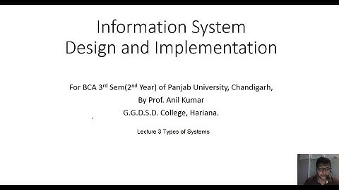 ( IS BCA 3rd Sem 2020-21) Lecture 3 Types of Systems