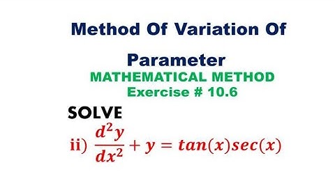 method of variation of parameter, solve y