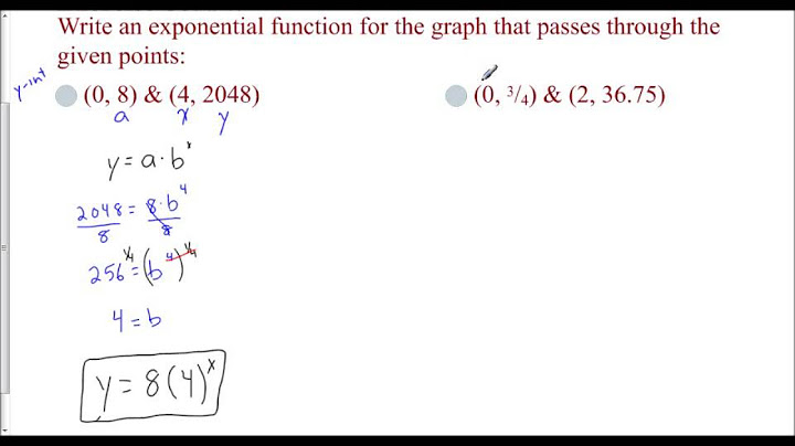 Find exponential function from two points calculator