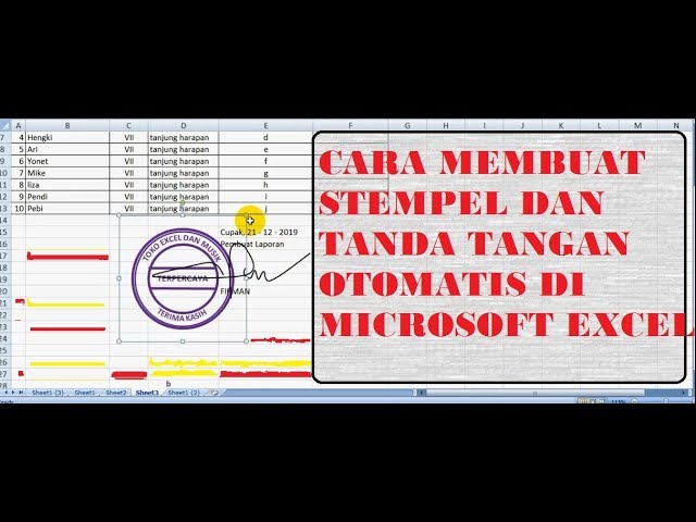 Cara Membuat Stempel Dan Tanda Tangan Otomatis Di Excel Trik Excel Youtube
