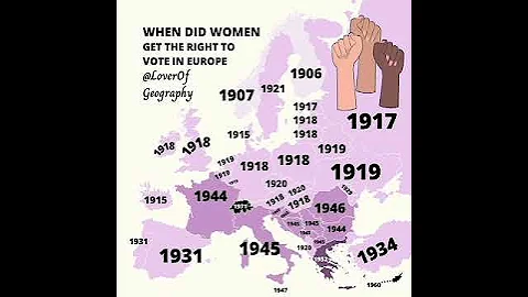 when did women get the right to vote in Europe#map #mapping #europe # women vote right