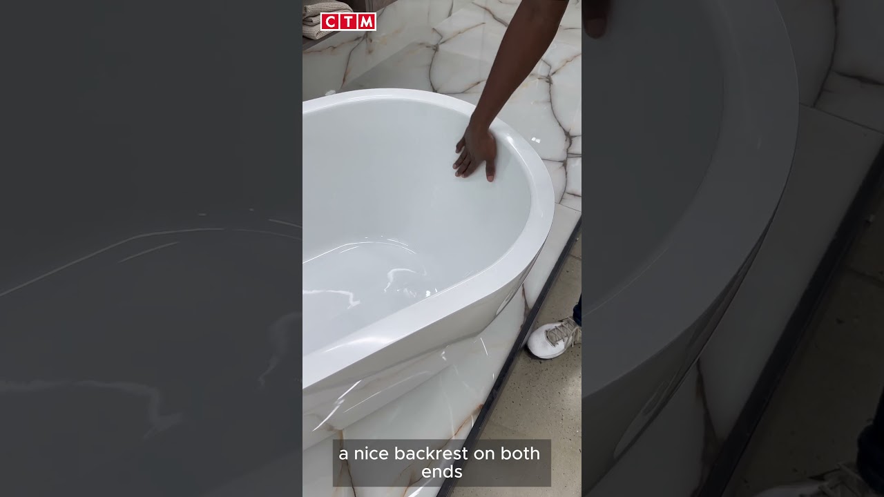 Trevi Ntombi White Acrylic Freestanding Bath - 1550 x 750mm