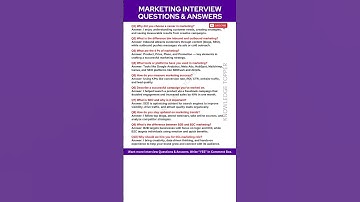 Marketing Interview Questions and Answers