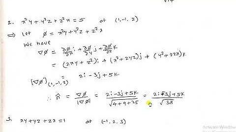 Module-1: Vector Calculus (Problems on unit normal vector and directional derivative)