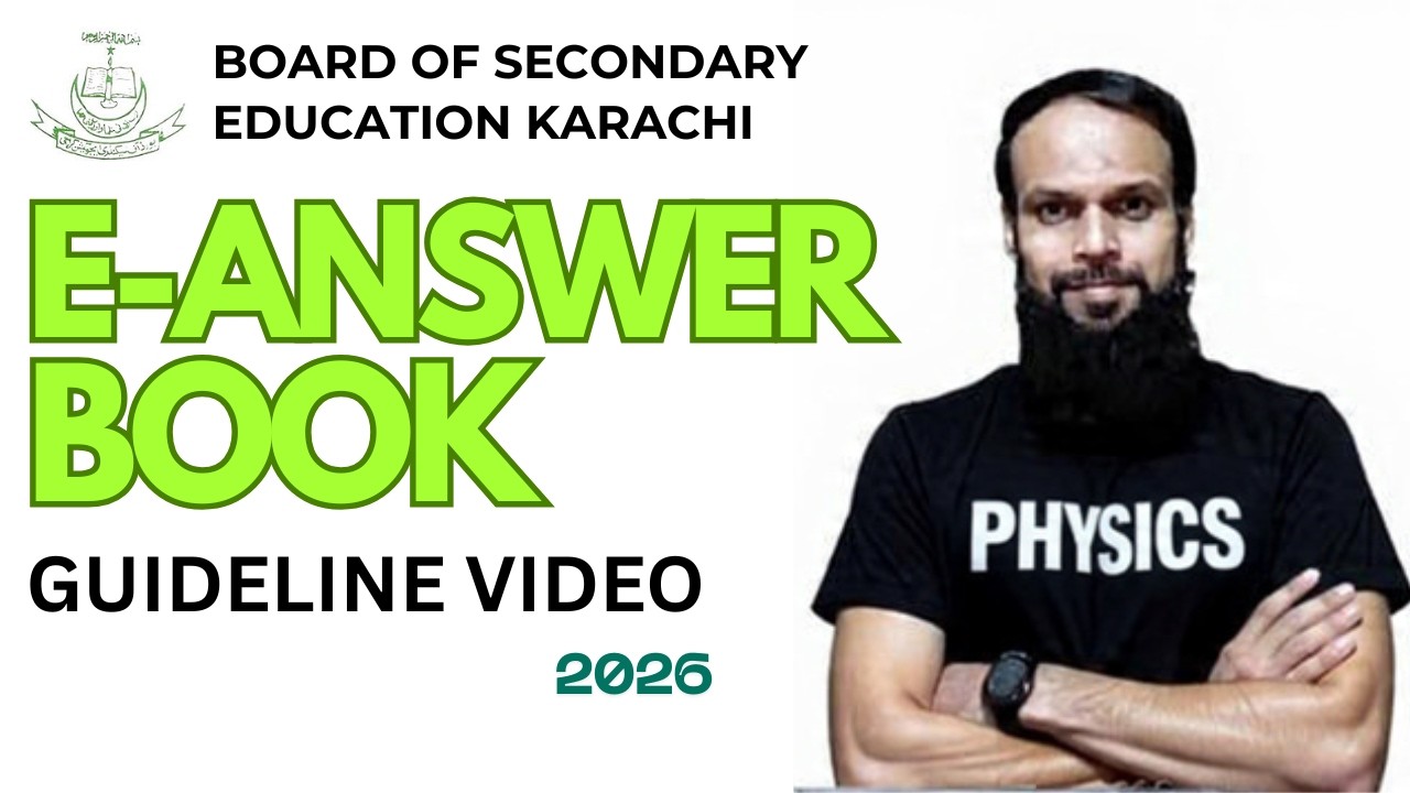 E-Answer Book - Guideline Video 2026 for Board of Secondary Education Karachi - BSEK e-sheet - OMR