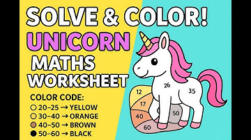 Coloring + maths worksheet for kids| fun unicorn activity.#kidseducation #coloring maths worksheet.