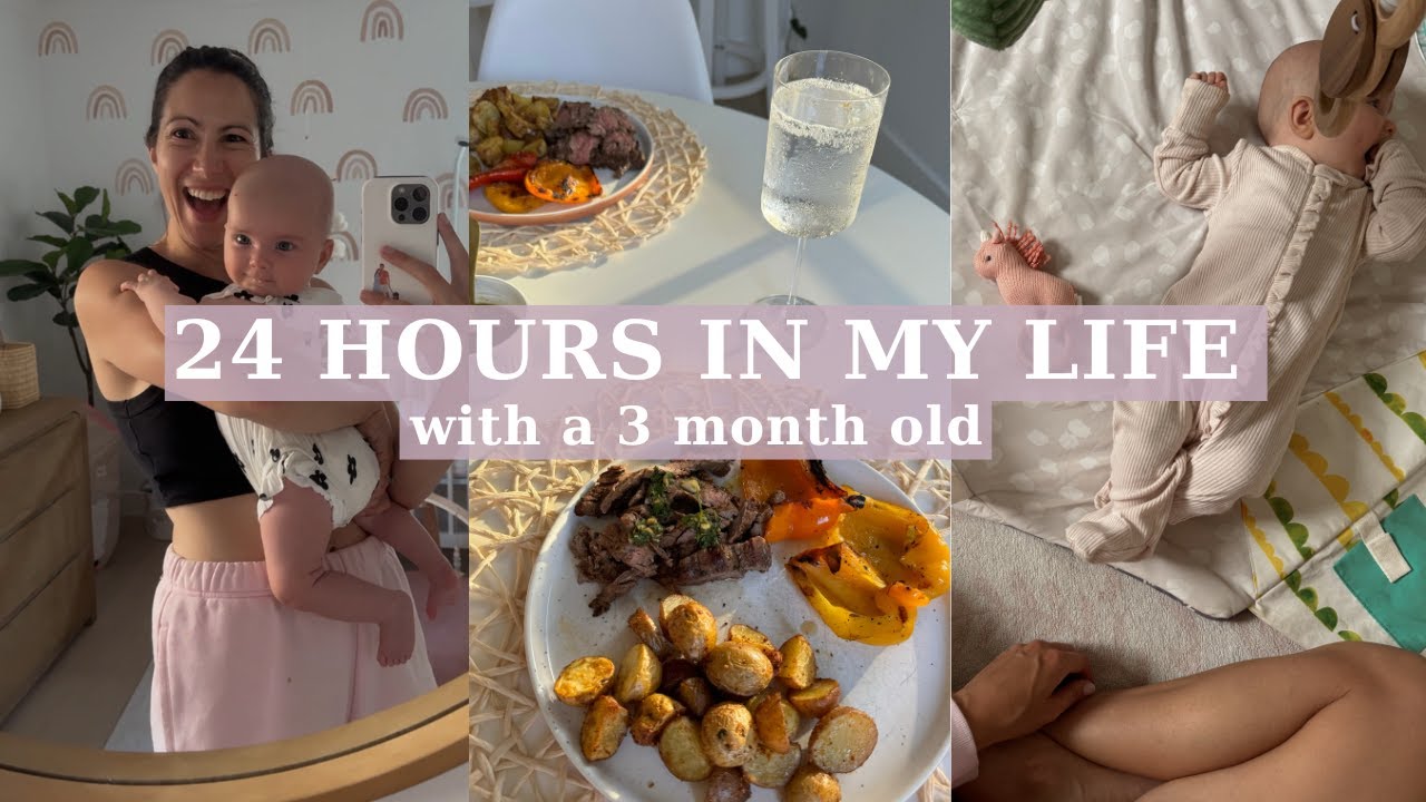 24 HOURS IN MY LIFE with a 3 month old (time stamped!) - YouTube