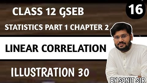 16 | example 30 | linear correlation | std12 chapter 2 part1 | gujarat board stat | gseb class 12 |