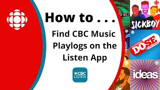 How to Find CBC Music Playlogs on the CBC Listen App screenshot 5