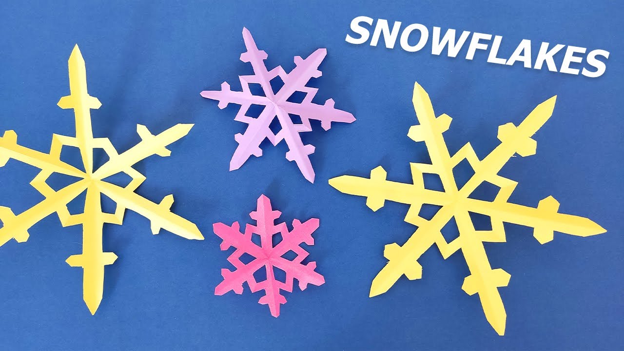 HOW TO MAKE PAPER SNOWFLAKES | SNOWFLAKE PAPER CHRISTMAS CRAFT TUTORIAL